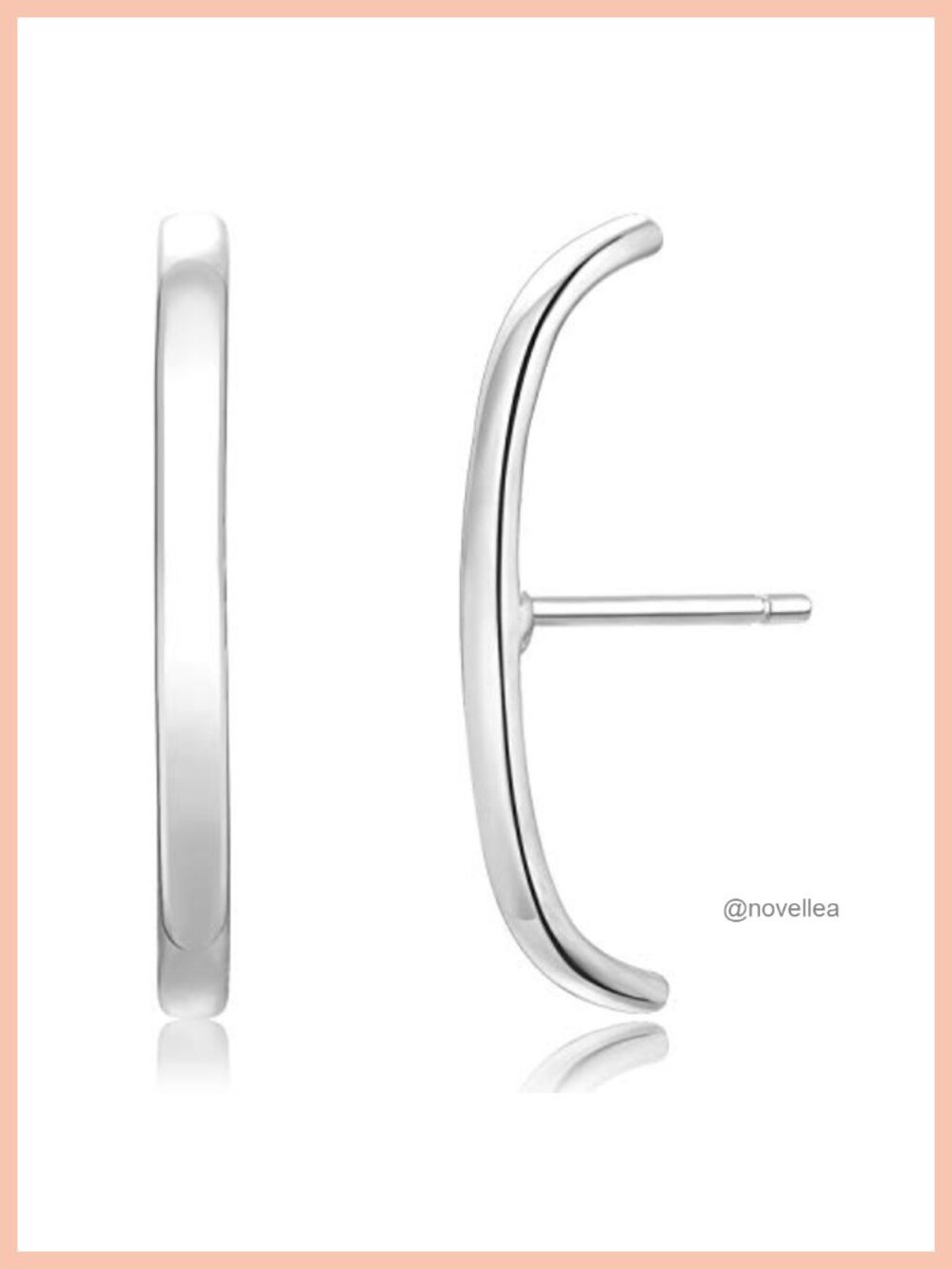18K Gold Plated Sterling Silver Suspension Hoop Earring Ear Cuff Minimalist